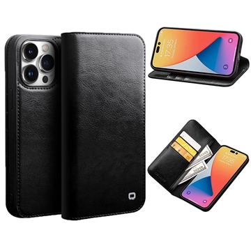 Capa de Pele Tipo Carteira Qialino Classic para Samsung Galaxy S21+ 5G - Preto