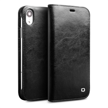 Capa de Pele tipo Carteira Qialino Classic para iPhone XR - Preto