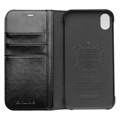Capa de Pele tipo Carteira Qialino Classic para iPhone XR - Preto
