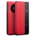 Bolsa Tipo Flip De Cabedal Qialino Smart View Huawei Mate 40 Pro - Vermelho