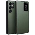 Bolsa tipo Flip de Couro Qialino Smart View para Samsung Galaxy S25 Ultra