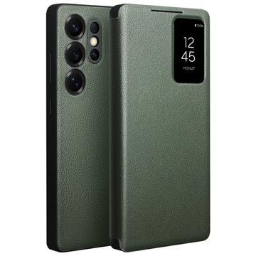 Bolsa tipo Flip de Couro Qialino Smart View para Samsung Galaxy S25 Ultra