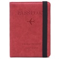 Carteira de Viagem / Capa de Passaporte Bloqueadora de RFID - Vermelho