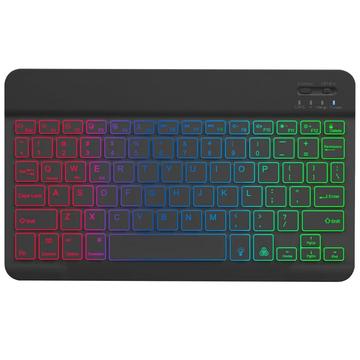RGB-030 Teclado Bluetooth sem fios de 10 polegadas com retroiluminação RGB - US Layout - Preto