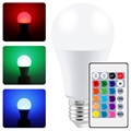 Lâmpada LED RGB com Remoto Controlo - 10W, E27 - Branco