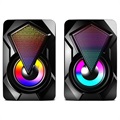 Colunas Estéreo de Gaming RGB X2 - 2x3W - Preto