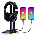 Suporte para Fone de Ouvido 2-em-1 / Hub USB com RGB RGBD8 - Preto