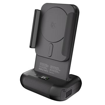 RX01-B Punho para selfies Bluetooth com carregamento sem fios e obturador remoto - Compatível com MagSafe de 15W - Preto
