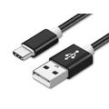 Cabo USB-A / USB-C com trança de nylon da Reekin - 2A, 1m - Preto