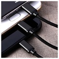 Cabo USB Rremax Gition 3-em-1 - Lightning, Tipo-C, MicroUSB - Preto