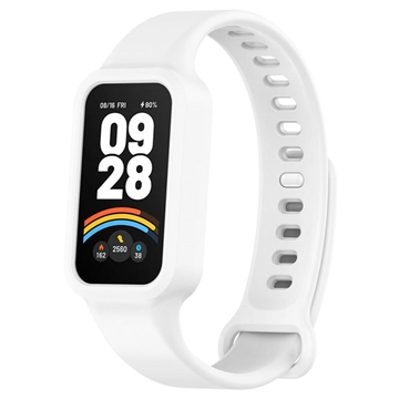 Bracelete de Substituição em Silicone com Moldura Integrada para Xiaomi Smart Band 9 Active/Redmi Band 3