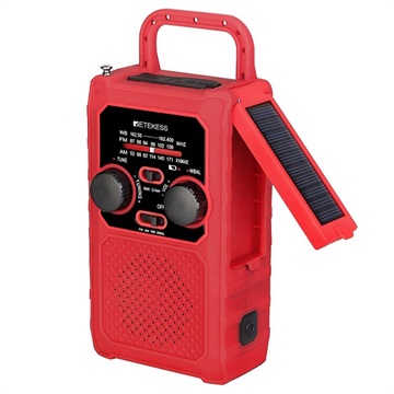 Rádio Portátil com Manivela Retekess TR201 - Vermelho
