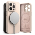 Capa Ringke Liquid Silicone MagSafe para iPhone 15 Pro - Areia Rosa