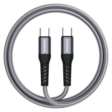 Cabo USB-C Hercules 06 com entrançado de nylon da Riversong - 1m/100W - Cinzento