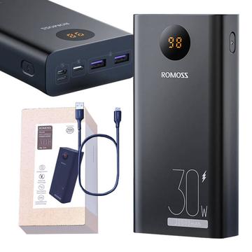 Romoss PEA30 Power Bank 30000mAh - USB-C, Portas USB - Preto