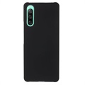 Capa de Plástico e Borracha para Sony Xperia 10 IV - Preto