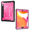 Capa Híbrida Rugged per iPad 10.2 2019/2020/2021 com Suporte - Cor-de-Rosa Forte