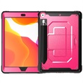 Capa Híbrida Rugged per iPad 10.2 2019/2020/2021 com Suporte - Cor-de-Rosa Forte