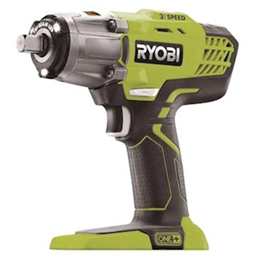 Ryobi R18IW3-0 ONE+ Chave de impacto sem fio de 3 engrenagens - 18V, sem bateria