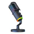 Microfone USB para jogos SU9 RGB com malha de filtro pop - Preto