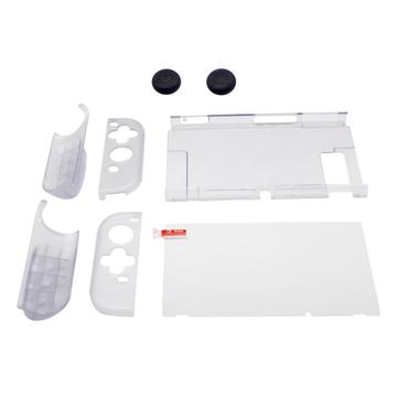 SW369 Kit de capas transparentes 6 em 1 para a Nintendo Switch, capa anti-riscos com protetor de ecrã e tampas de aderência