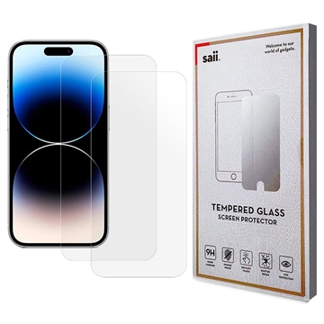 Protector de Ecrã Saii 3D Premium para iPhone 15 Pro - 2 Unidades
