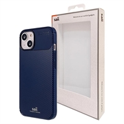 Capa de TPU e Fibra de Carbono Saii para iPhone 13 - Azul