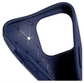 Capa de TPU e Fibra de Carbono Saii para iPhone 13 Pro Max - Azul