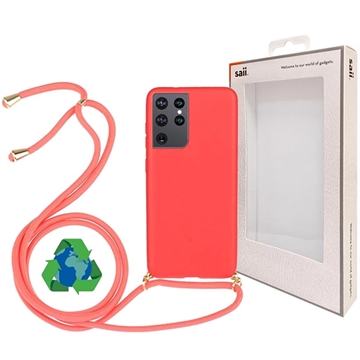 Capa Linha Eco Saii com Alça para Samsung Galaxy S21 Ultra 5G - Vermelho