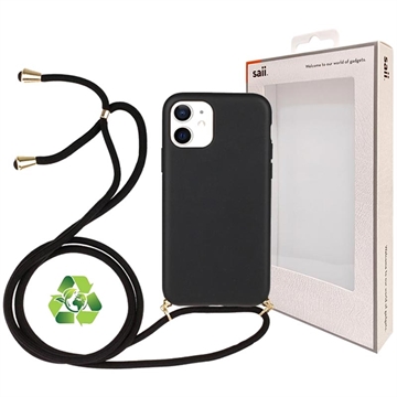 Capa Biodegradável Linha Eco Saii com Alça para iPhone 12 Mini - Preto