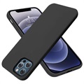 Capa de Silicone Líquido Saii Premium para iPhone 14 Pro - Preto