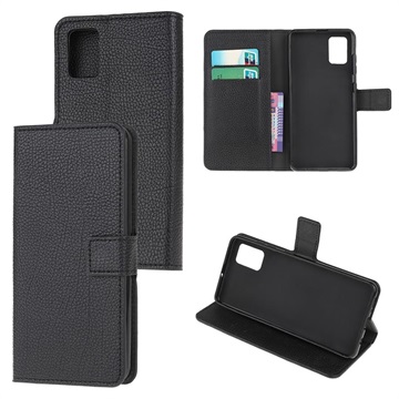 Bolsa tipo Carteira com Função de Suporte para Samsung Galaxy A02s - Preto