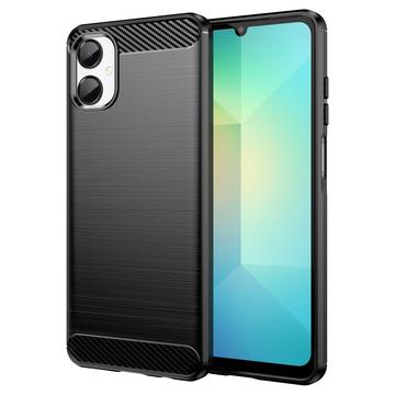 Capa de TPU Escovado para Samsung Galaxy A06 5G - Fibra de Carbono - Preto