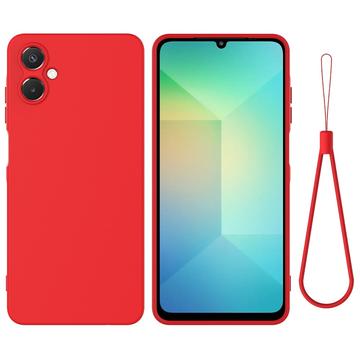 Capa de silicone líquido com correia de mão para Samsung Galaxy A06 5G