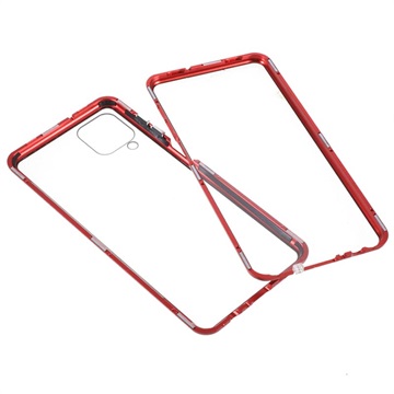 Bolsa Magnética de Vidro Temperado para Samsung Galaxy A12 - Vermelho