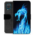 Bolsa tipo Carteira - Samsung Galaxy A12 - Dragão de Fogo Azul