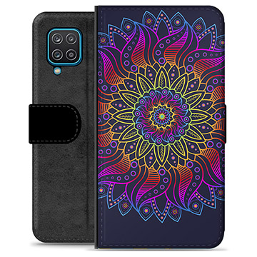 Bolsa tipo Carteira - Samsung Galaxy A12 - Mandala Colorida