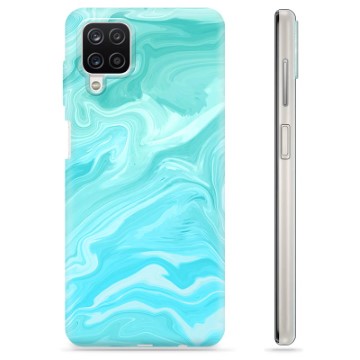 Capa de TPU - Samsung Galaxy A12 - Mármore Azul
