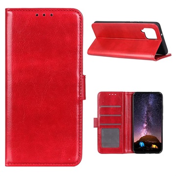 Bolsa tipo Carteira com Fecho Magnético para Samsung Galaxy A12 - Vermelho