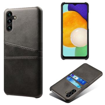Capa de Plástico Revestida para Samsung Galaxy A14/A14 5G com Compartimentos para Cartões - Preto