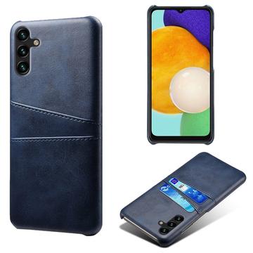 Capa de Plástico Revestida para Samsung Galaxy A14/A14 5G com Compartimentos para Cartões - Azul
