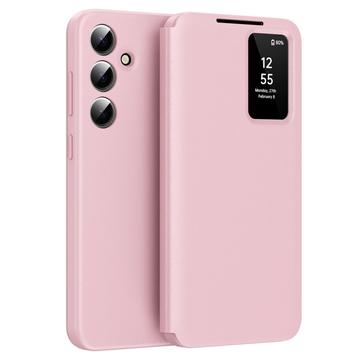 Capa Flip Samsung Galaxy A16 Smart Clear View com ranhura para cartão - Rosa