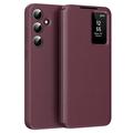 Capa flip para Samsung Galaxy A16 Smart Clear View com ranhura para cartão - Vermelho vinho