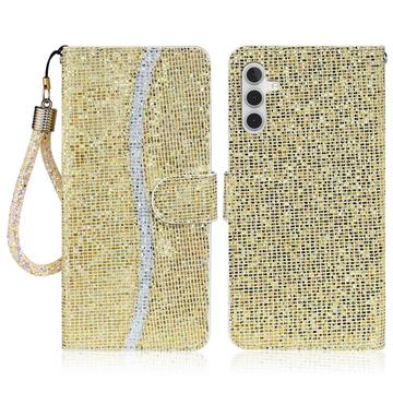 Samsung Galaxy A16 Capa para Carteira com Brilho Elegante - Ouro