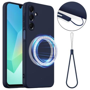 Capa de silicone líquido para Samsung Galaxy A17 - Compatível com MagSafe - Azul Escuro