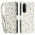 Samsung Galaxy A17/A26 Capa carteira floral rômbica