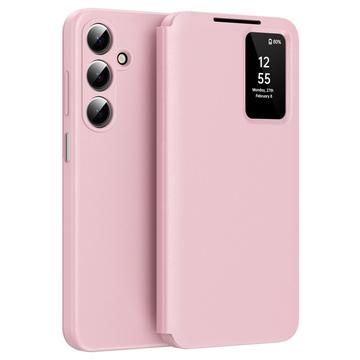 Capa Flip Samsung Galaxy A17 Smart Clear View com ranhura para cartão - Rosa