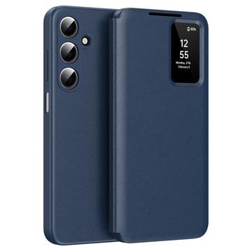 Capa flip para Samsung Galaxy A17 Smart Clear View com ranhura para cartão - Safira