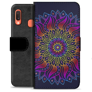 Bolsa tipo Carteira - Samsung Galaxy A20e - Mandala Colorida