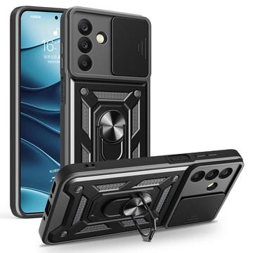 Capa Híbrida de Anel Rotativo com Proteção de Câmera para Samsung Galaxy A26 - Preto